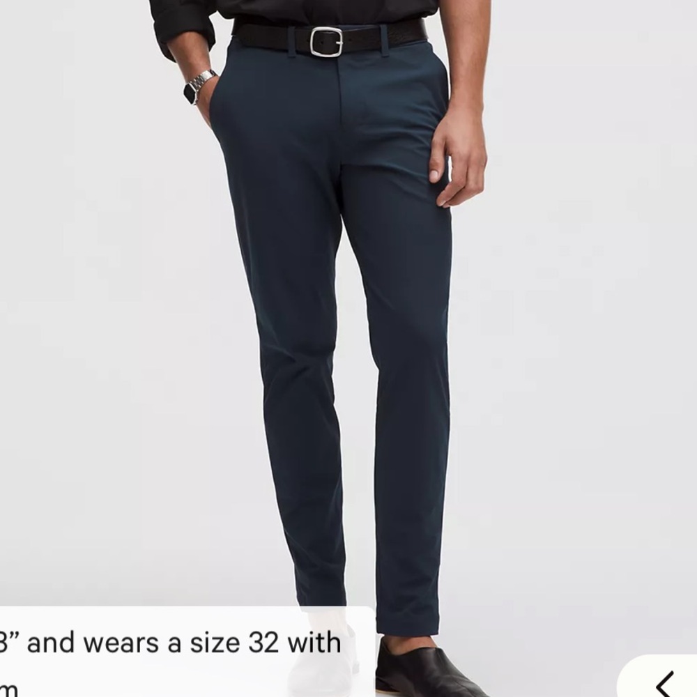 Lululemon ABC Slim-Fit Trouser 34W x 32L - Colour Navy